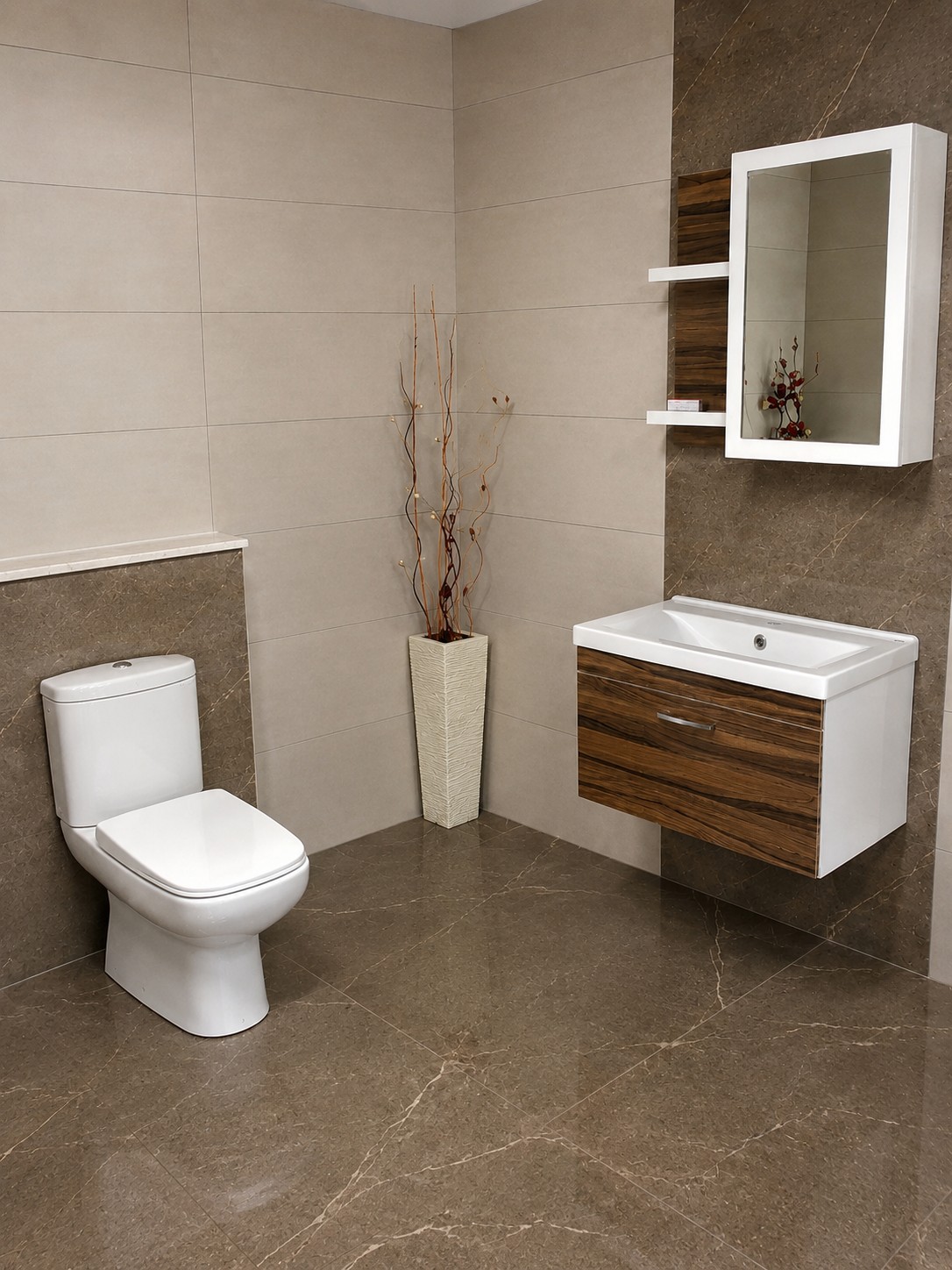 Completed modern washroom renovation